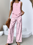 Women Abstract polka dots Casual Summer Polyester Natural No Elasticity Daily Regular Fit No Two-Piece Sets