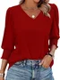 V Neck Casual Cotton Shirt