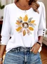 Casual Crew Neck Floral Regular Fit T-Shirt