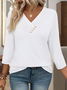 Cotton Casual V Neck Plain T-Shirt