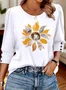 Casual Crew Neck Floral Regular Fit T-Shirt