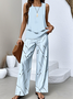 Women Abstract polka dots Casual Summer Polyester Natural No Elasticity Daily Regular Fit No Two-Piece Sets