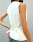 Women's Sleeveless Tank Top Summer White Plain Buckle V Neck Daily Going Out Simple Top