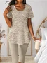 Crew Neck Casual Two-Piece Set