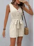 Women's H-Line Tank V Neck Daily Going Out Vintage Printing Geometric Summer Fifth Pants Jumpsuit Romper