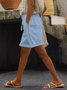 Casual Plain Lace Straight Pants Shorts