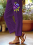 Women's Alzheimer's Floral Print Casual Pants