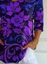 Women's Alzheimer's Disease Floral Print V-Neck T-Shirt