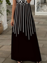 Women's Short Sleeve Summer Black Abstract Printing V Neck Daily Going Out Casual Maxi X-Line Dress