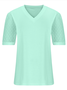 Women's Short Sleeve T-shirt Summer Green Plain Jacquard V Neck Puff Sleeve Daily Going Out Casual Top
