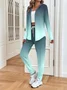 Women's Casual Long-Sleeved Jacket And Trousers Suit