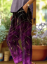 Women's  H-Line Baggy Pants Daily Going Out Pants Purple Casual Printing Abstract Spring/Fall Pants