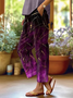 Women's  H-Line Baggy Pants Daily Going Out Pants Purple Casual Printing Abstract Spring/Fall Pants