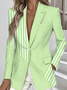 Regular Fit Formal Lapel Collar Striped Blazer