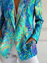 Lapel Collar Regular Fit Gradient Pattern Formal Blazer