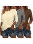 Women's Elegant Simple Commuter Round Neck Long Sleeve Daily T-Shirt Top