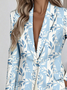 Regular Fit Dressy Lapel Collar Geometric Blazer