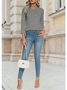 Women's Elegant Simple Commuter Round Neck Long Sleeve Daily T-Shirt Top