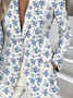 Lapel Collar Floral Simple Regular Fit Blazer