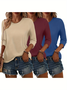 Women's Elegant Simple Commuter Round Neck Long Sleeve Daily T-Shirt Top