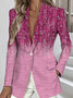 Dressy Regular Fit Gradient Pattern Lapel Collar Blazer