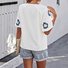Women's Half Sleeve Shirt Summer Light Blue Plain Split Joint V Neck Daily Going Out Casual Top