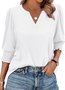 Regular Fit V Neck Geometric Casual T-Shirt