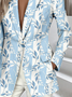 Regular Fit Dressy Lapel Collar Geometric Blazer
