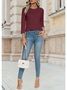 Women's Elegant Simple Commuter Round Neck Long Sleeve Daily T-Shirt Top