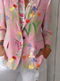 Regular Fit Lapel Collar Floral Formal Blazer