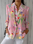 Regular Fit Lapel Collar Floral Formal Blazer