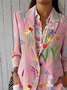 Regular Fit Lapel Collar Floral Formal Blazer