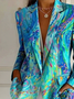 Lapel Collar Regular Fit Gradient Pattern Formal Blazer