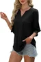 Regular Fit V Neck Geometric Casual T-Shirt