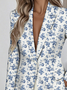 Lapel Collar Floral Simple Regular Fit Blazer