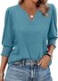 Regular Fit V Neck Geometric Casual T-Shirt