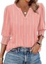Regular Fit V Neck Geometric Casual T-Shirt
