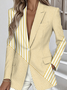 Regular Fit Formal Lapel Collar Striped Blazer