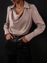 Semi Formal Cowl Neck Loose Plain Shirt