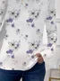 Women's Floral Butterfly Print Casual Round Neck Long Sleeve T-Shirt