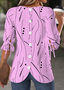 Abstract Polka Dots Regular Fit Casual Crew Neck Casual Shirt