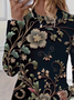 Women's Floral Print Casual Crew Neck Long Sleeve T-Shirt