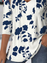 Print Casual V Neck Long Sleeve T-Shirt