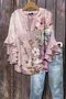 Women's Stylish Temperament V-Neck Multi-Layer Lace Shirt