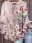 Women's Stylish Temperament V-Neck Multi-Layer Lace Shirt
