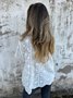 Women's Sweet Temperament Embroidered Hollow Cotton And Linen Holiday Shirt Casual Top