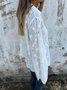 Women's Sweet Temperament Embroidered Hollow Cotton And Linen Holiday Shirt Casual Top