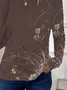 Women's Floral Print Casual Crew Neck Long Sleeve T-Shirt