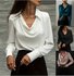 Semi Formal Cowl Neck Loose Plain Shirt
