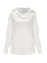 Semi Formal Cowl Neck Loose Plain Shirt